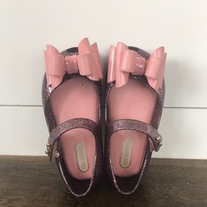 Mini Melissa pink glitter Mary Janes.
